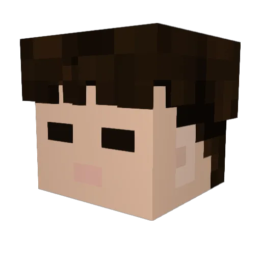 Lekkles Minecraft avatar head, 3D render