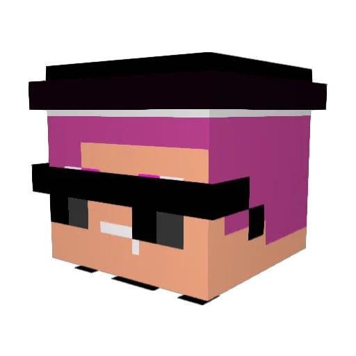 Leks1_ Minecraft avatar head, 3D render