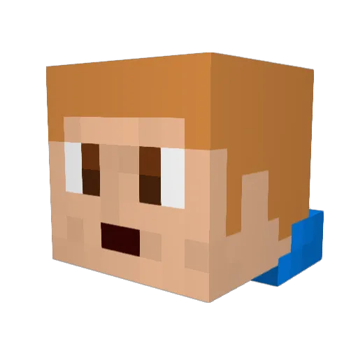 LeksaCZ Minecraft avatar head, 3D render