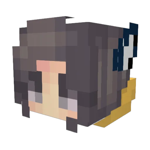 LelaVLOGS Minecraft avatar head, 3D render