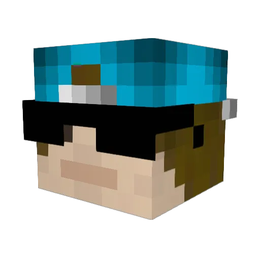 Lelandght Minecraft avatar head, 3D render
