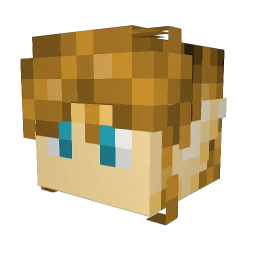 Lelanton Minecraft avatar head, 3D render