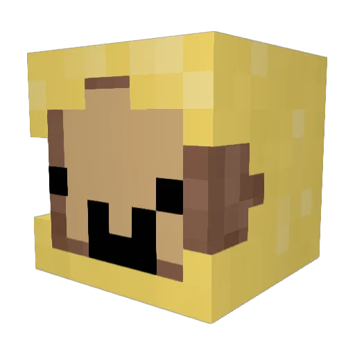 Lelation Minecraft avatar head, 3D render