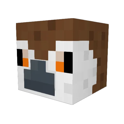 Lelcius Minecraft avatar head, 3D render