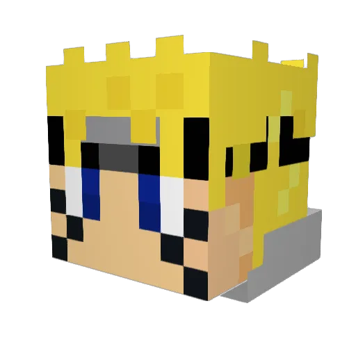 Leldas Minecraft avatar head, 3D render