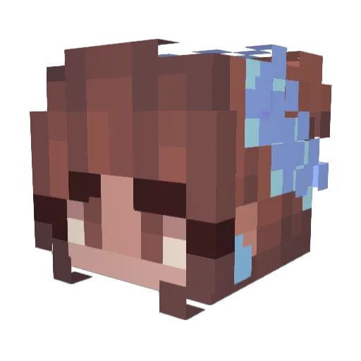 Lelemia Minecraft avatar head, 3D render