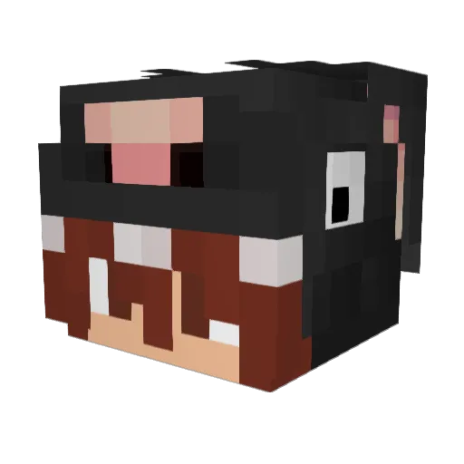 Lelephine Minecraft avatar head, 3D render