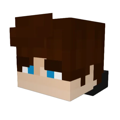 Lelevose Minecraft avatar head, 3D render