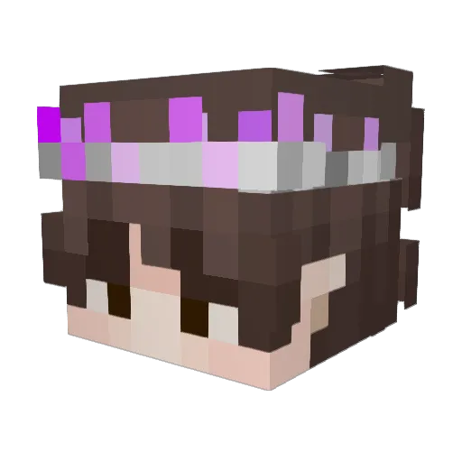 Lelexou Minecraft avatar head, 3D render