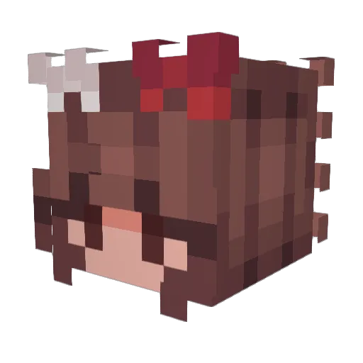 Lelicya Minecraft avatar head, 3D render