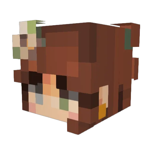 Lelisha Minecraft avatar head, 3D render