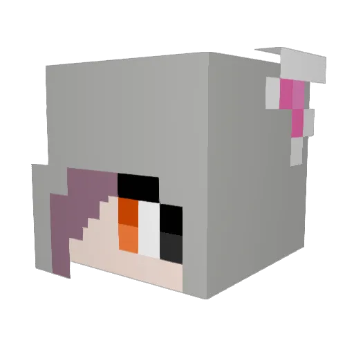 Lella_ Minecraft avatar head, 3D render
