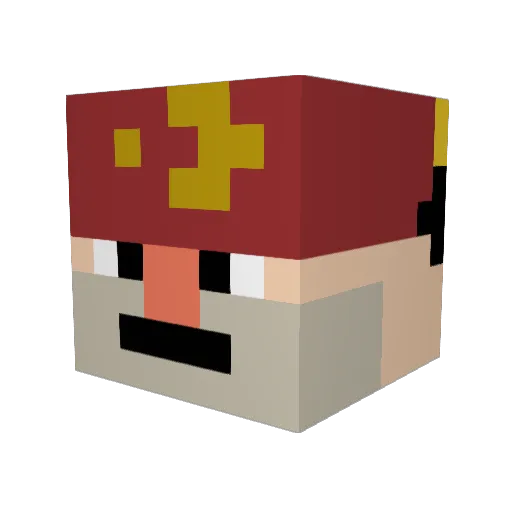 Lellebebbl Minecraft avatar head, 3D render