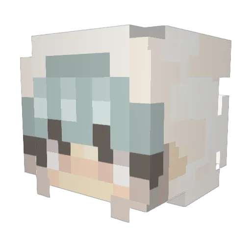 Lelloololo Minecraft avatar head, 3D render
