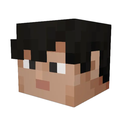 Lelody Minecraft avatar head, 3D render