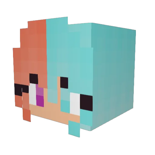 Lelolia Minecraft avatar head, 3D render