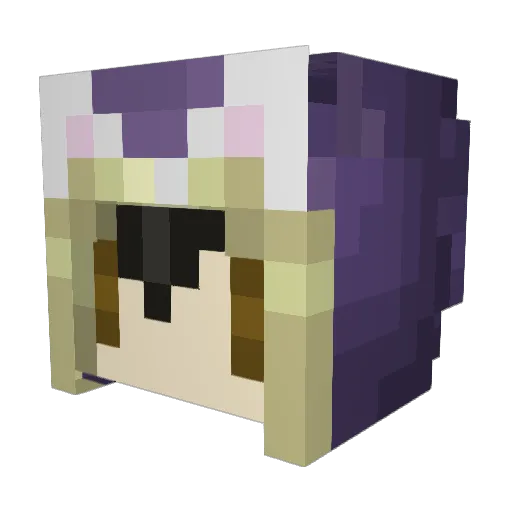 Lelosss Minecraft avatar head, 3D render