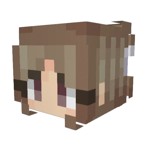 Lelouchyy Minecraft avatar head, 3D render