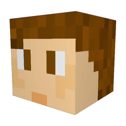 Lelouine Minecraft avatar head, 3D render