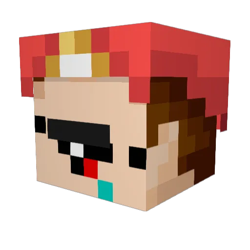 Lelovias Minecraft avatar head, 3D render