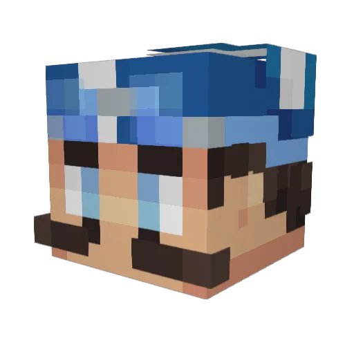 Lelulin Minecraft avatar head, 3D render