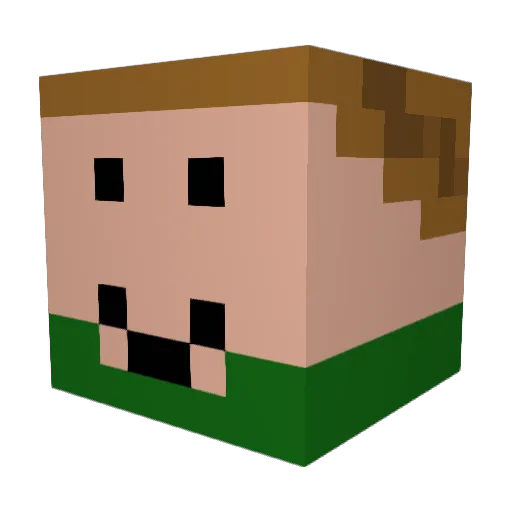 LemAdapter Minecraft avatar head, 3D render