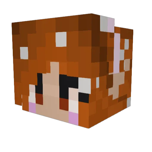Lemamamia Minecraft avatar head, 3D render