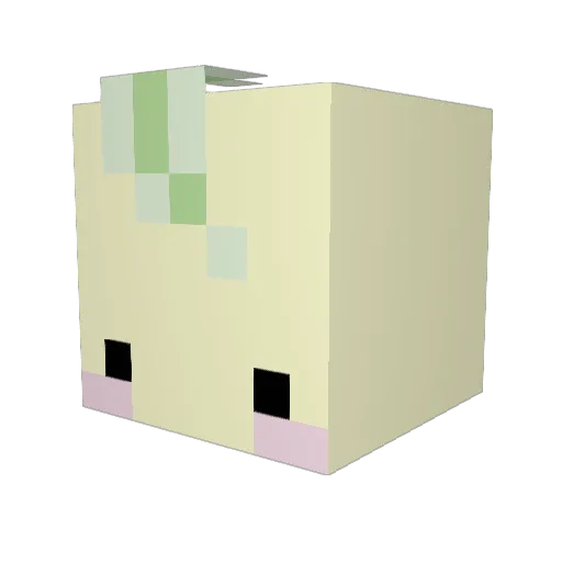 Lembean Minecraft avatar head, 3D render