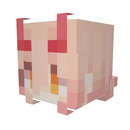 Lemitsu Minecraft avatar head, 3D render