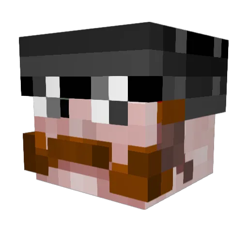 LemmyOfSpades Minecraft avatar head, 3D render