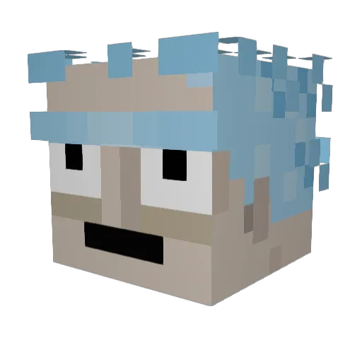 LemnX4 Minecraft avatar head, 3D render