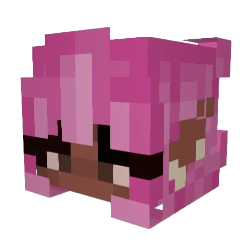 LemonLoveHeart Minecraft avatar head, 3D render