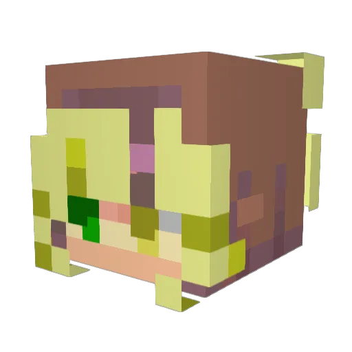Lemon_person Minecraft avatar head, 3D render