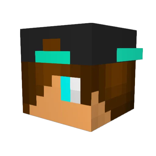 Lemonadein Minecraft avatar head, 3D render
