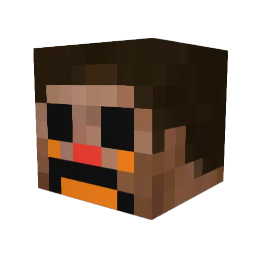 Lemonaderara Minecraft avatar head, 3D render