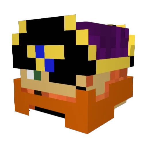 Lemonater Minecraft avatar head, 3D render