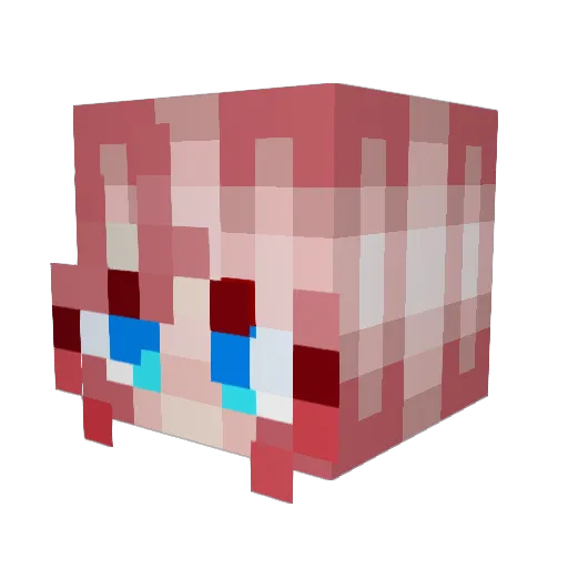 Lemonatsu Minecraft avatar head, 3D render