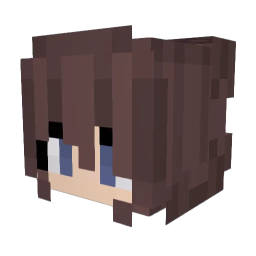 Lemonli Minecraft avatar head, 3D render