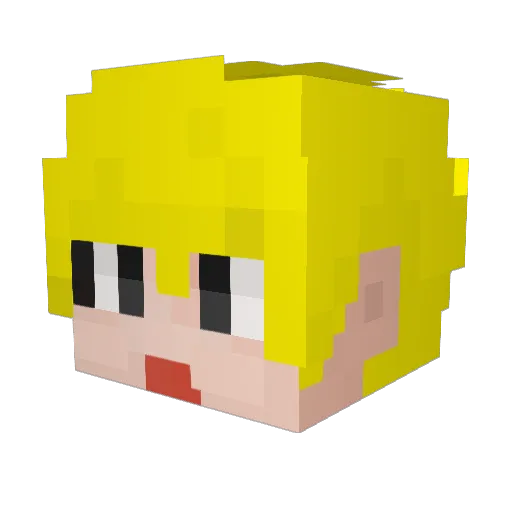 Lemonmandu Minecraft avatar head, 3D render