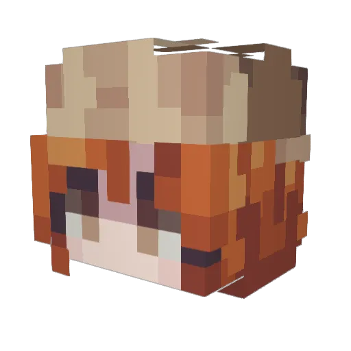 Lemotato Minecraft avatar head, 3D render