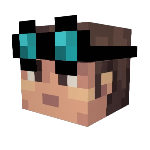 Lemur03 Minecraft avatar head, 3D render