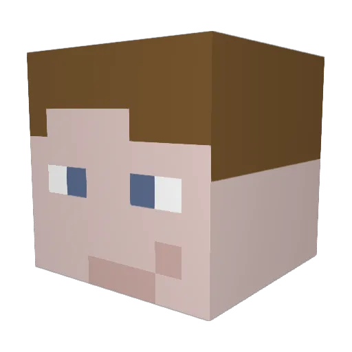 LenCrafted Minecraft avatar head, 3D render