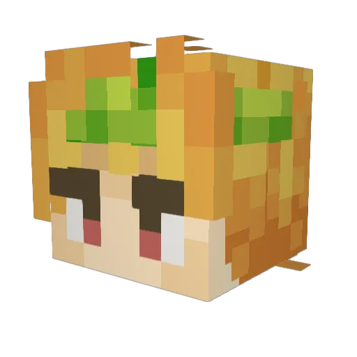 Len_a_ Minecraft avatar head, 3D render