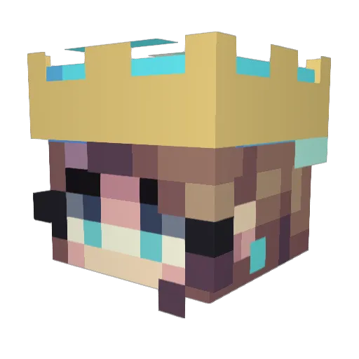 LenaKarate Minecraft avatar head, 3D render