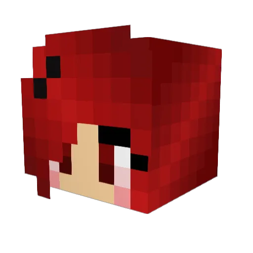 LenaLouP Minecraft avatar head, 3D render
