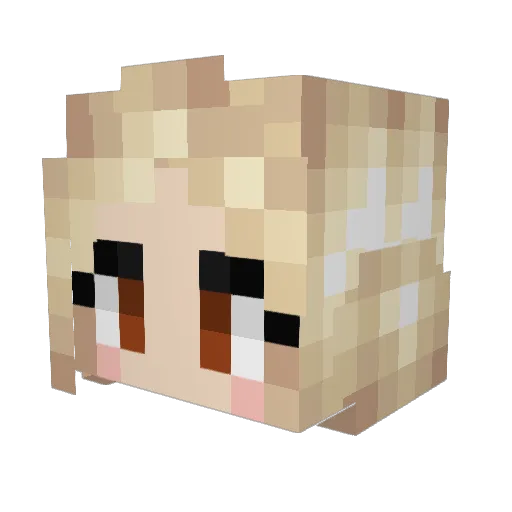 LenaXes Minecraft avatar head, 3D render