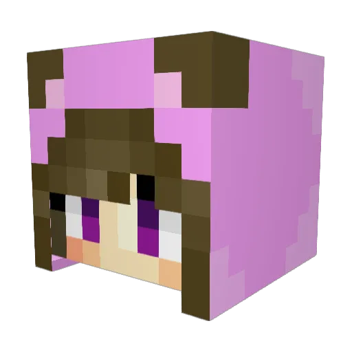 Lenacluck Minecraft avatar head, 3D render