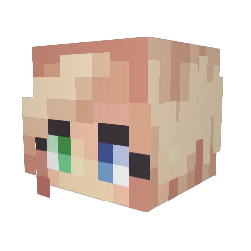 Lenceu Minecraft avatar head, 3D render