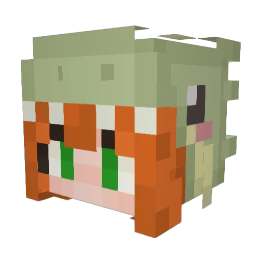 LeneMxleen Minecraft avatar head, 3D render