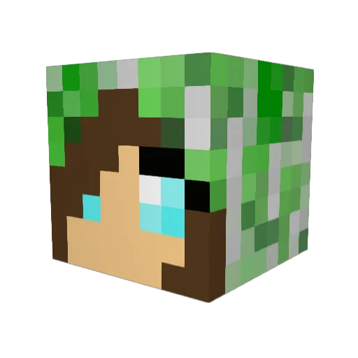 Lenechar Minecraft avatar head, 3D render